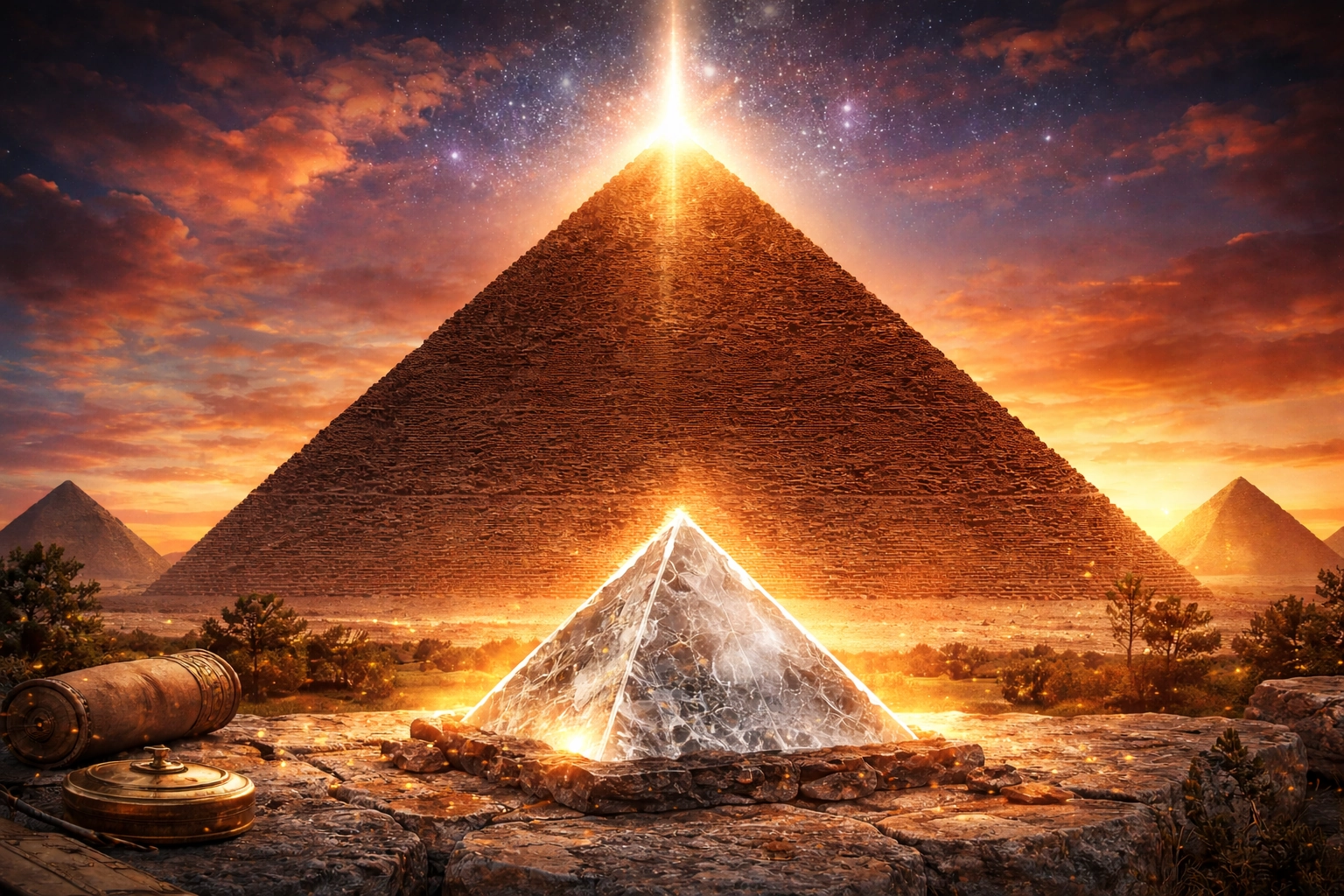 Illustration du pouvoir des pyramides et de la géométrie pyramidale