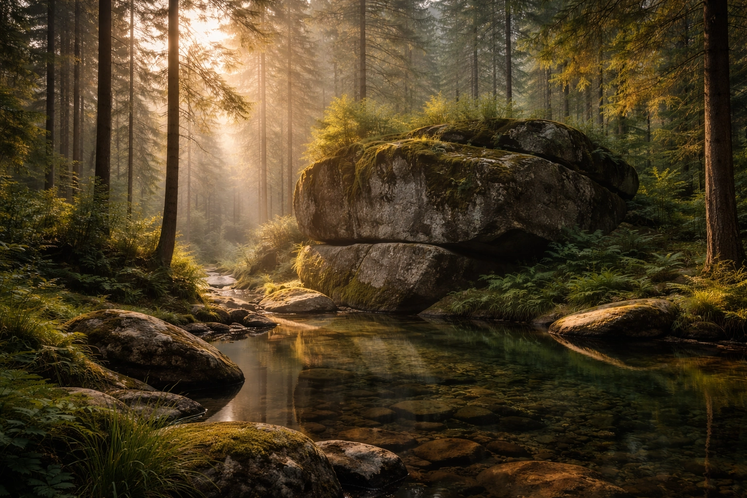 Paysage naturel calme illustrant l'équilibre du système nerveux