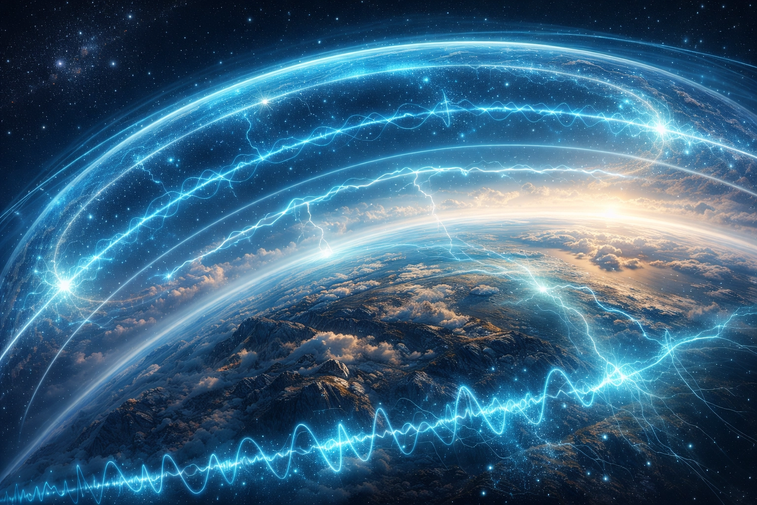 Illustration des fréquences électromagnétiques naturelles de la Terre et de la résonance de Schumann