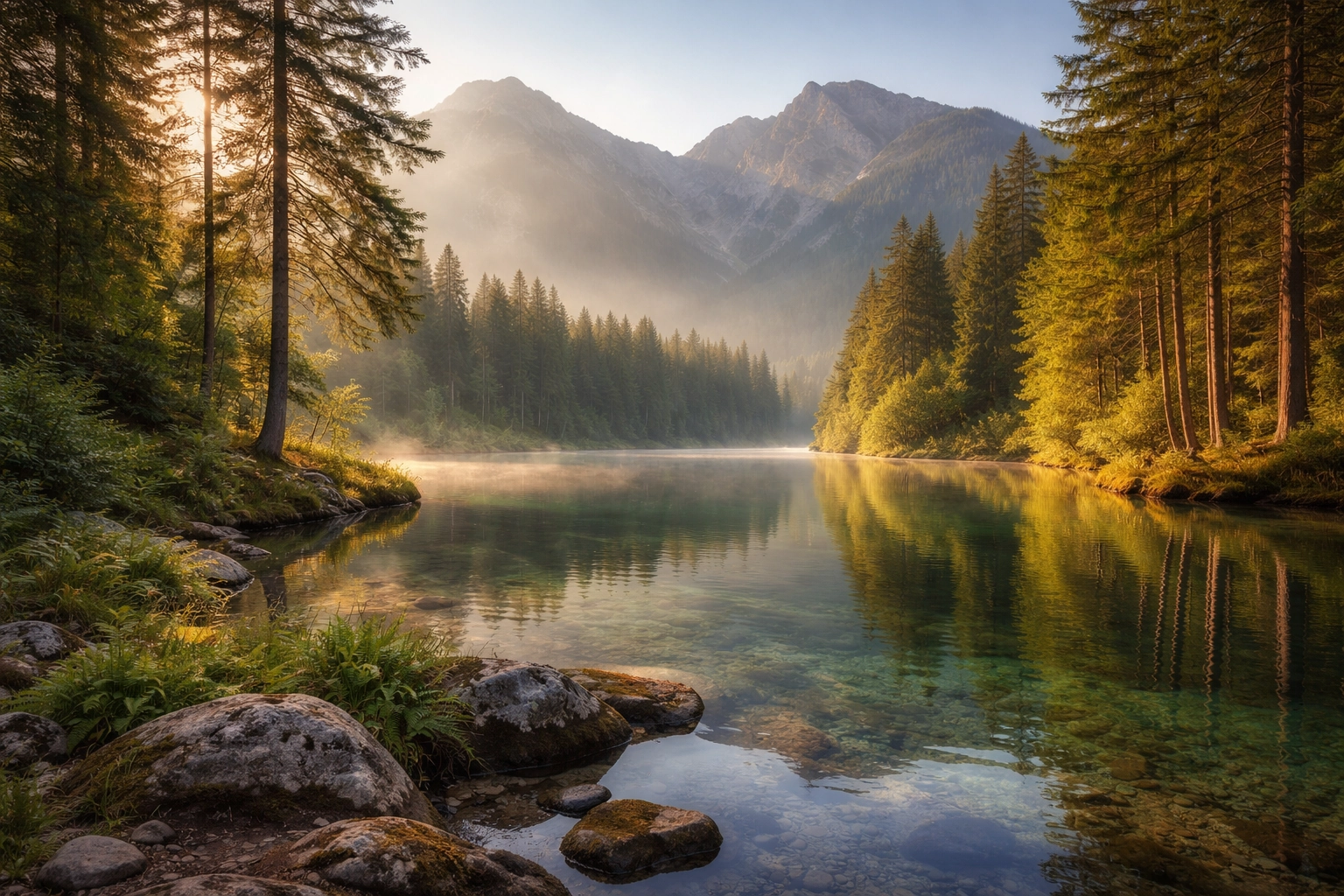 Paysage naturel calme illustrant l'équilibre du système nerveux